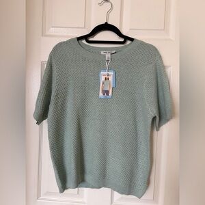 Nine West Women's Light Green Crew Neck Sweater